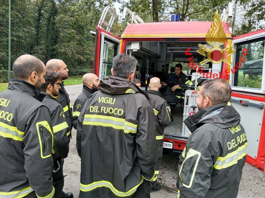 parco monza esercitazione vigili del fuoco