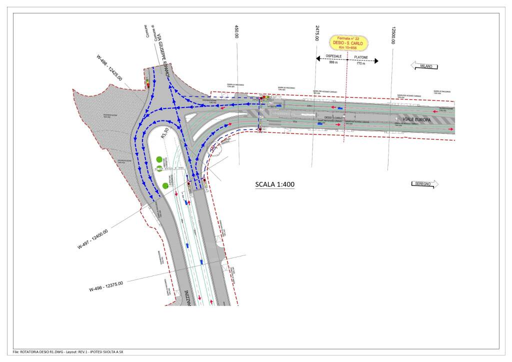 tavola progetto metrotranvia a San Carlo