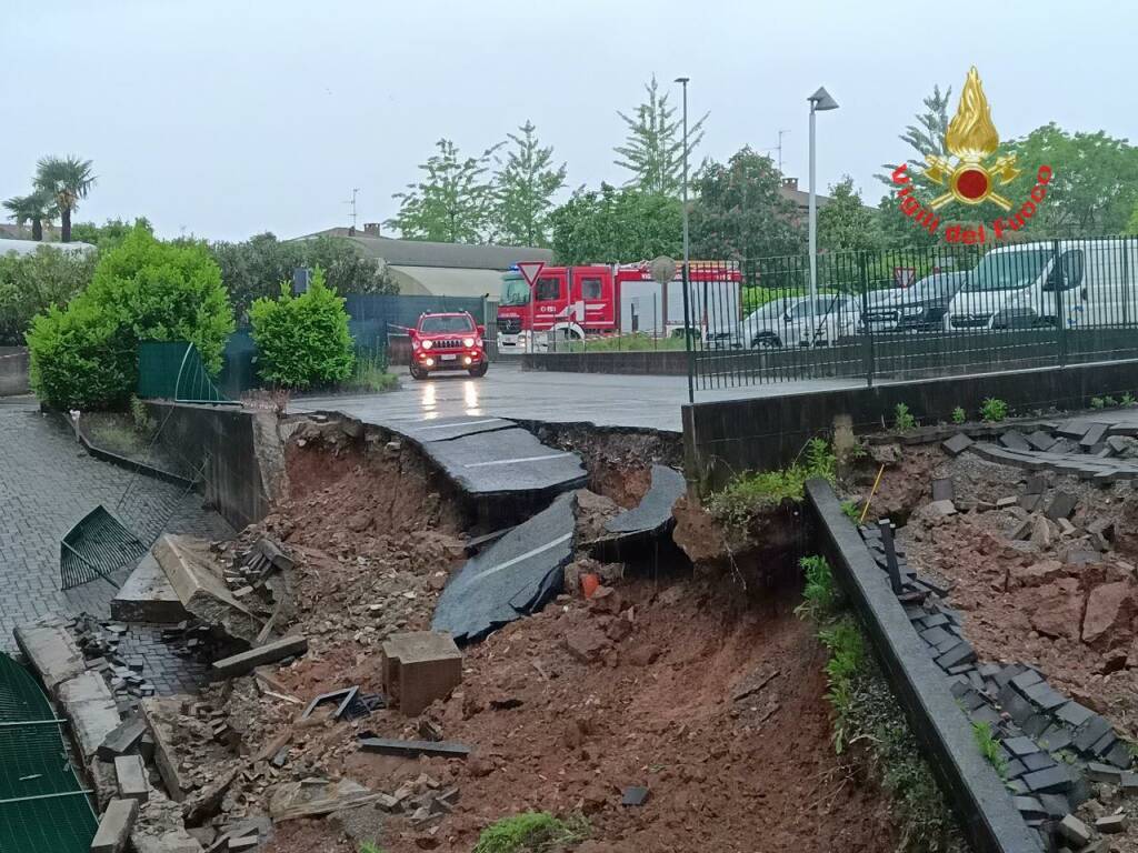 maltempo muro crollato Bernareggio