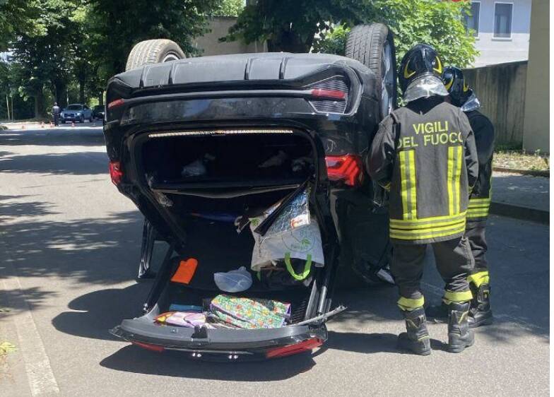 vimercate incidente via Pellizzari